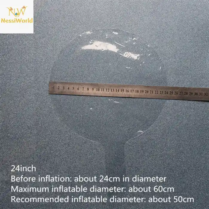 Kırmızı Simli Yuvarlak Şeffaf Balon 24 İnç