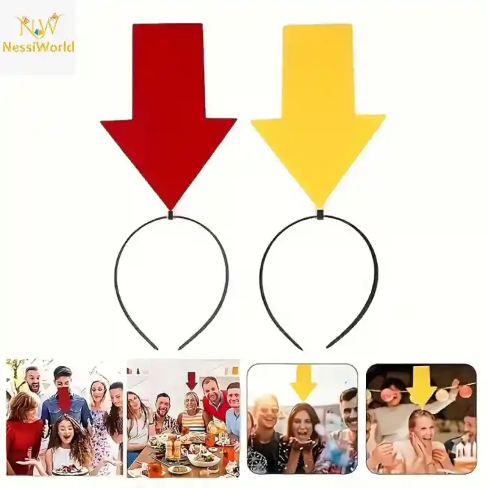 Kişiselleştirilebilir Ok İşaretli Mesaj Tacı (2’li Set Sarı-Kırmızı)