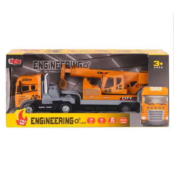 KLX800-241-42-43-44 Işıklı Müzikli İnşaat Tırı 1:24 -Vardem Oyuncak
