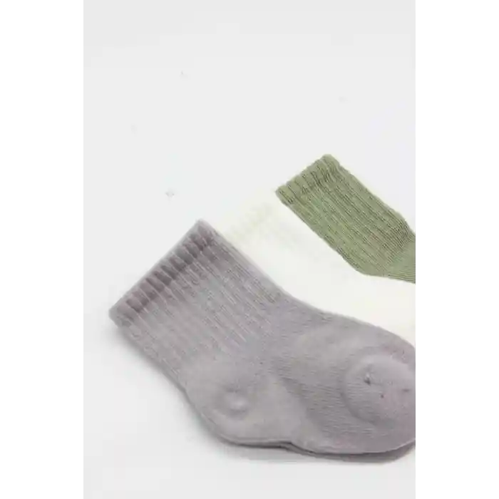 Koala Boy 3lü Penye Soket Çorap 10133 Gri