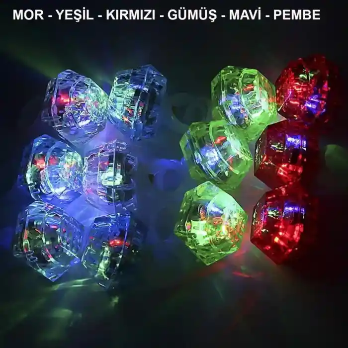 Kristal LED Parti Yüzük Seti (6lı)