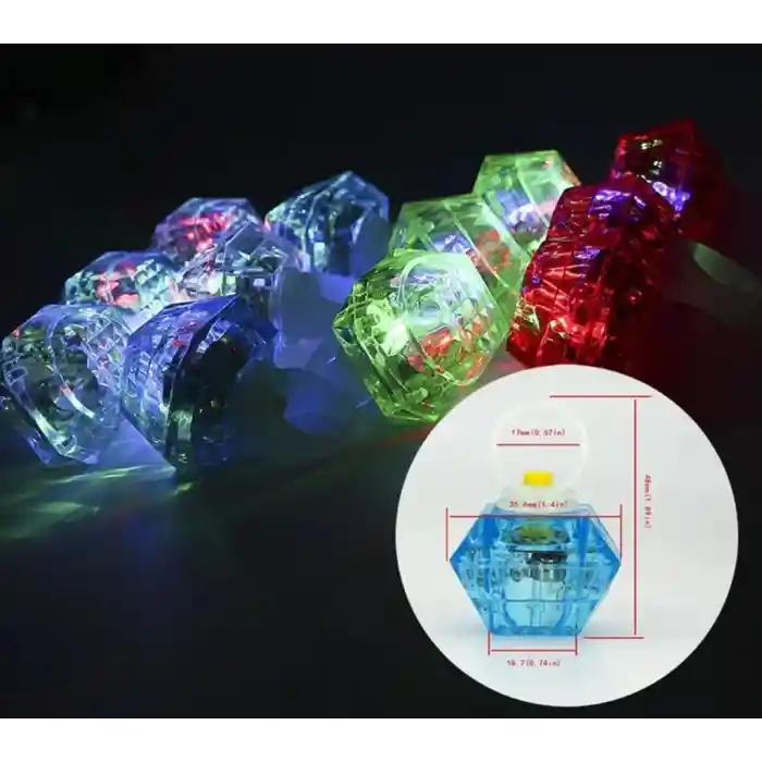 Kristal LED Parti Yüzük Seti (6lı)