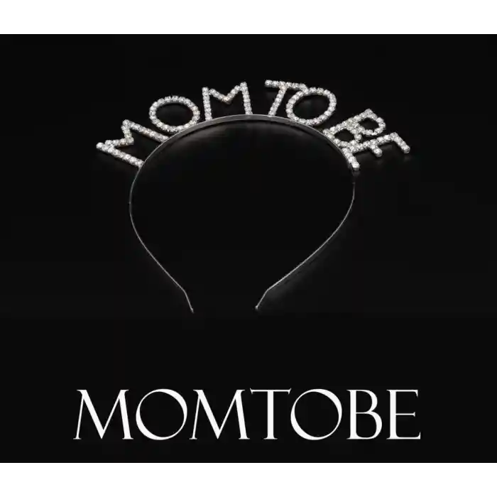 Kristal Taşlı Gümüş Renk Mom to Be Tacı Anne Tacı