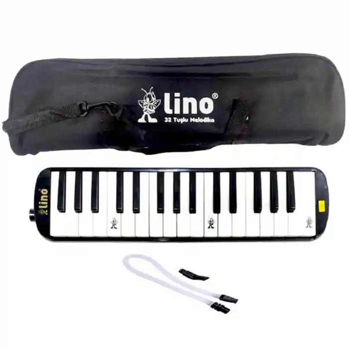 32 Tuşlu Bez Çantalı Melodika Siyah