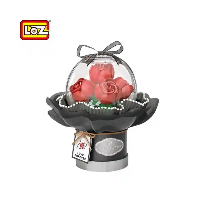 LZ-1300 NessiWorld LEDLİ KIRMIZI GÜL BUKETİ 305 PARÇA BLOCK OYUNCAK