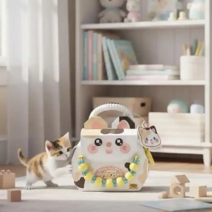 LZ-8843  KEDİ FİGÜRLÜ MEYVE ÇANTASI 360 PARÇA BLOCK OYUNCAK