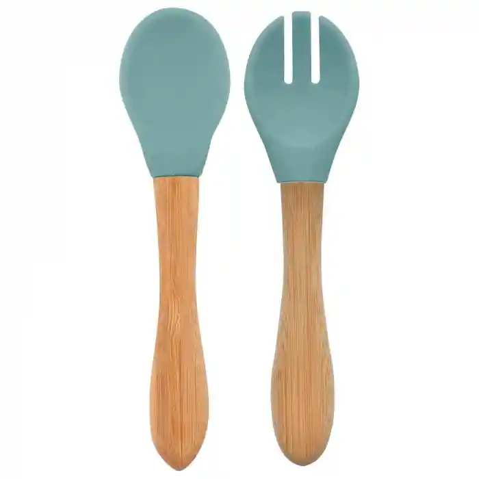 Mama Kaşığı ve Çatal Seti Aqua Green