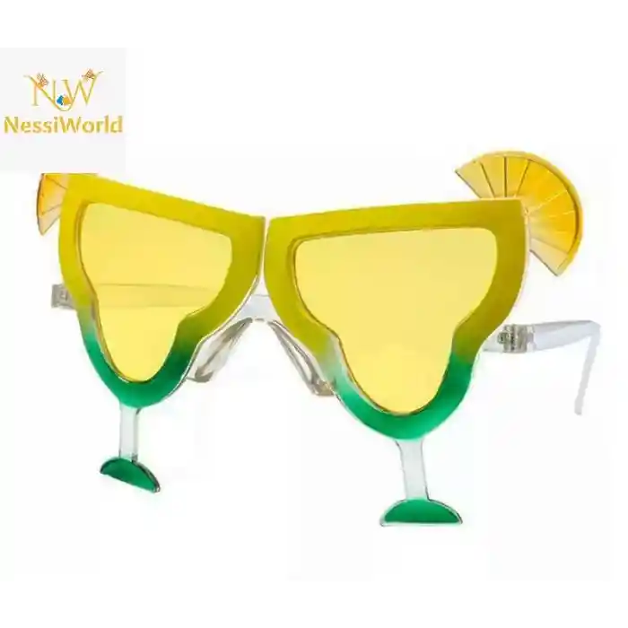 Margarita Bardak Şeklinde Parti Gözlüğü Sarı 16x8 cm