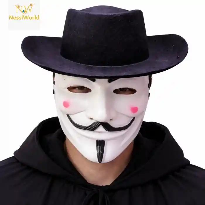 Maske ve Şapka Seti – Anonim Stil Parti Maskesi