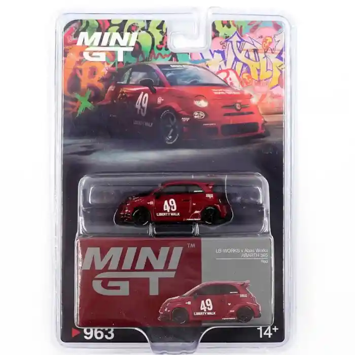 NessiWorld GT 1/64 LB-WOR x Abas Works ABARTH 595 Red - Blister Paket