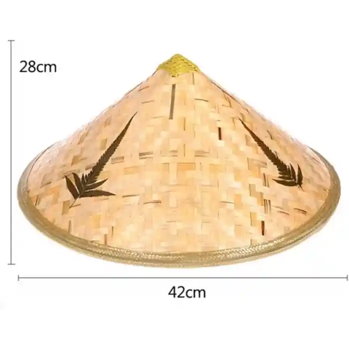 Naturel Renk Cambodia Kamboçyalı Vietnam Şapkası PVC Hasır