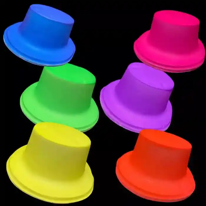 Neon Partisi Sarı Renk Plastik Fötr Şapka