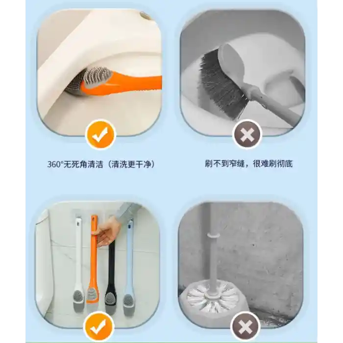 Ördek Tasarımlı Silikon Tuvalet ve İnce Detay Fırçası