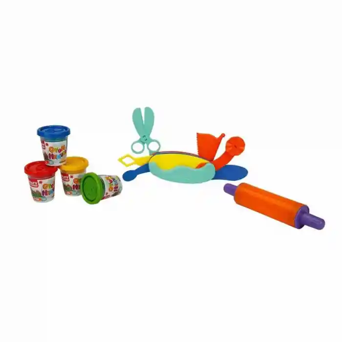 Oyun Hamuru Şekillendirme Seti 200 gr 6 Parça Pembe Merdane