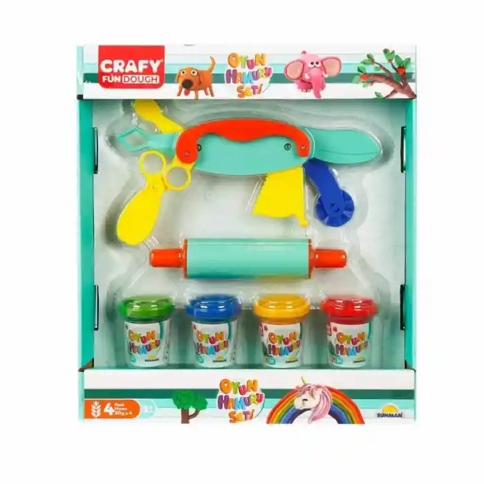 Oyun Hamuru Şekillendirme Seti 200 gr 6 Parça Pembe Merdane