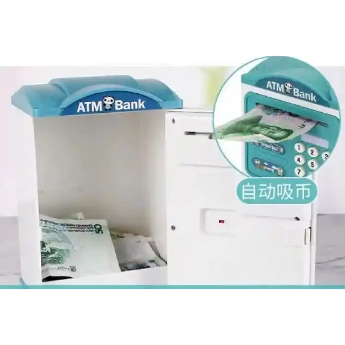 Parmak İzi Okumalı Elektronik Şifreli Otomatik Kağıt Para Alan ATM Kumbara