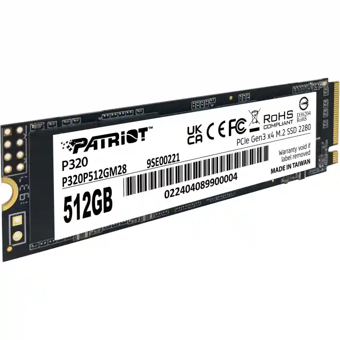 PATRIOT P320 512GB 3000/2200MB/s M2 PCIE GEN3 NVME SSD 4711378427615