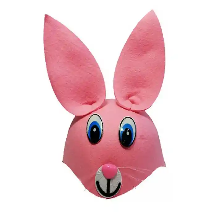 Pembe Renk Kulaklı Tavşan Şapkası Hayvan Şapkası