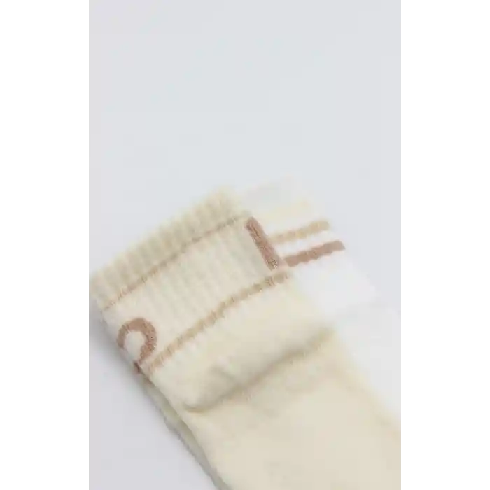 Penye Kaymaz Soket Çorap 2li 10144 Bej Ekru