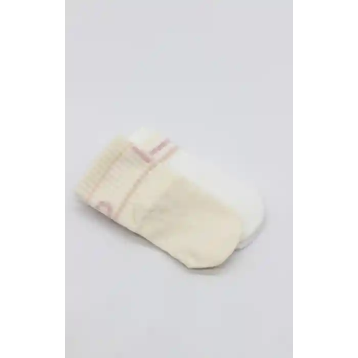 Penye Kaymaz Soket Çorap 2li 10144 Pudra Ekru
