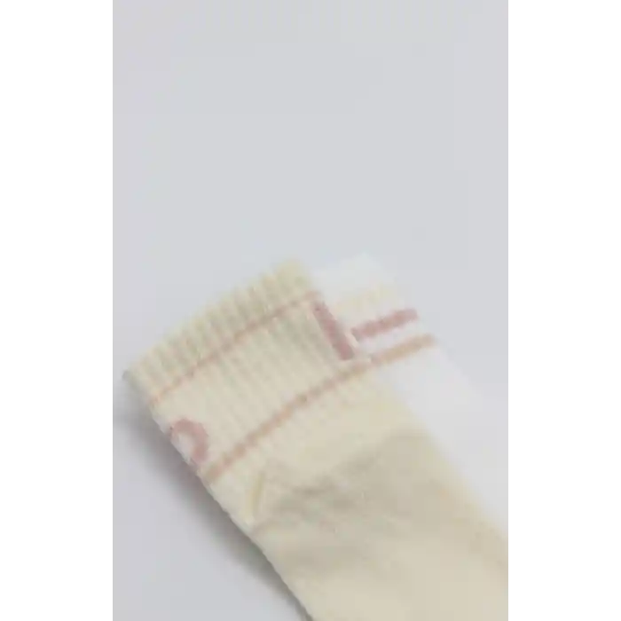 Penye Kaymaz Soket Çorap 2li 10144 Pudra Ekru