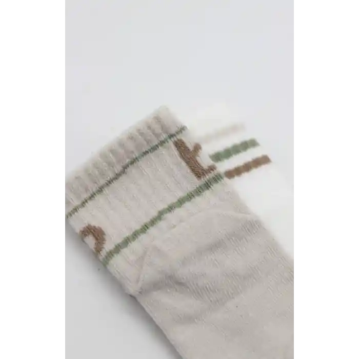 Penye Kaymaz Soket Çorap 2li 10144 Taş Ekru