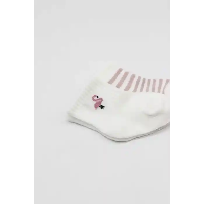 Penye Soket Çorap 2li 10139 Ekru Lila