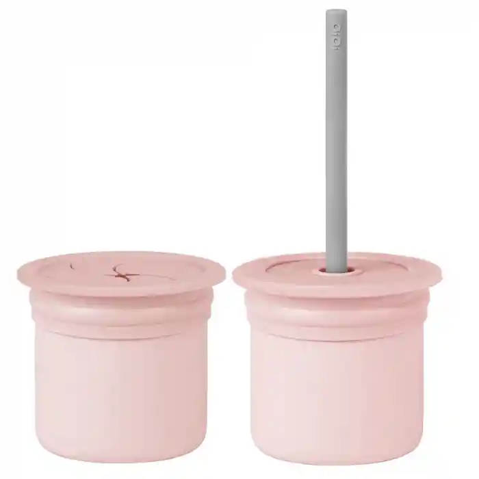 Ham+Hüp Pipetli Silikon Bardak Seti Pinky Pink / Powder Grey
