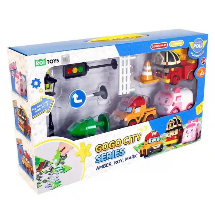 POLI ZR-913 Robocar Poli Gogo City Seri Ambar,Roy,Mark Oyun Seti
