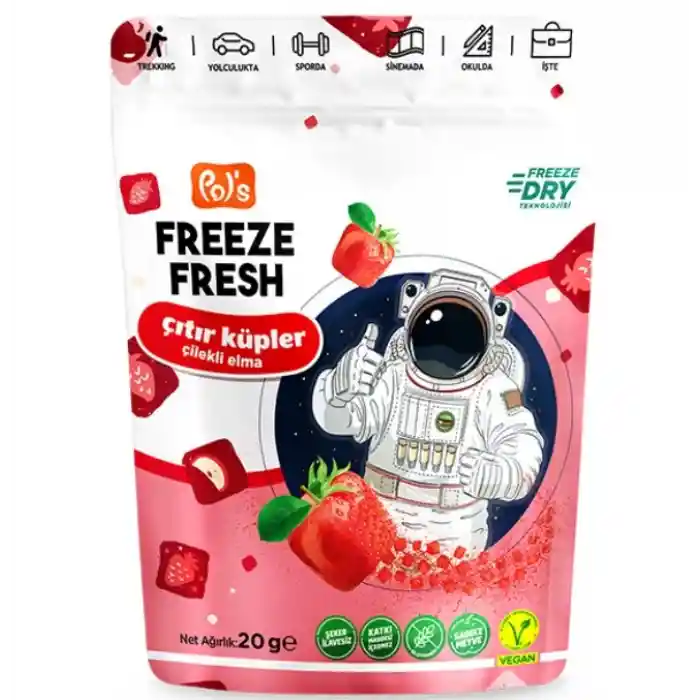 Freeze Fresh Çıtır Küpler Çilek Elma 20 Gr