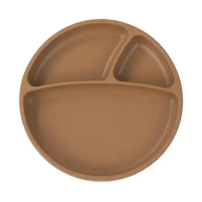 Porsiyon Vakum Tabanlı Silikon Tabak Woody Brown