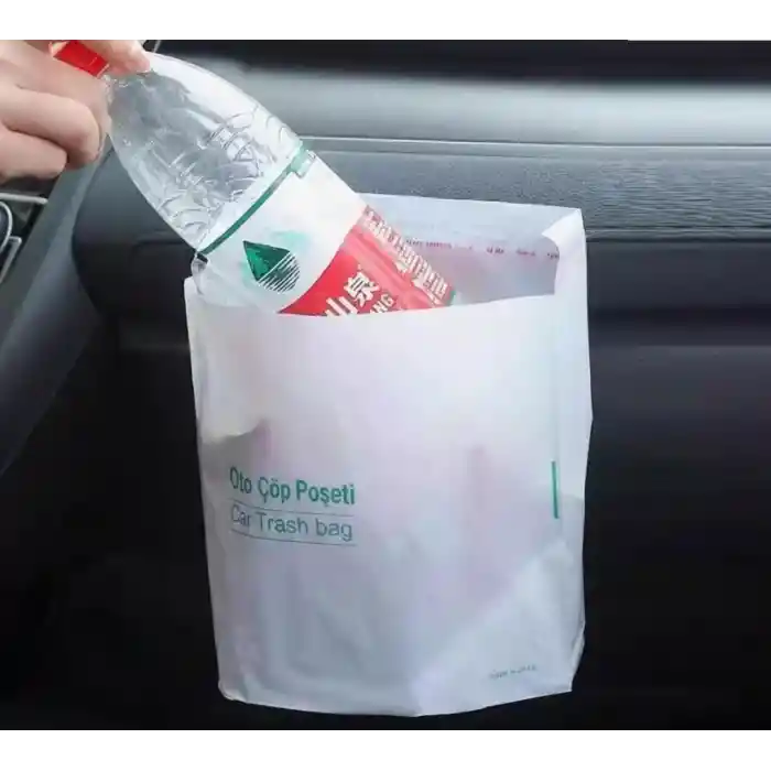 Pratik Su Geçirmez Oto Araba Çöp Poşeti Yapışkanlı 20 Adet