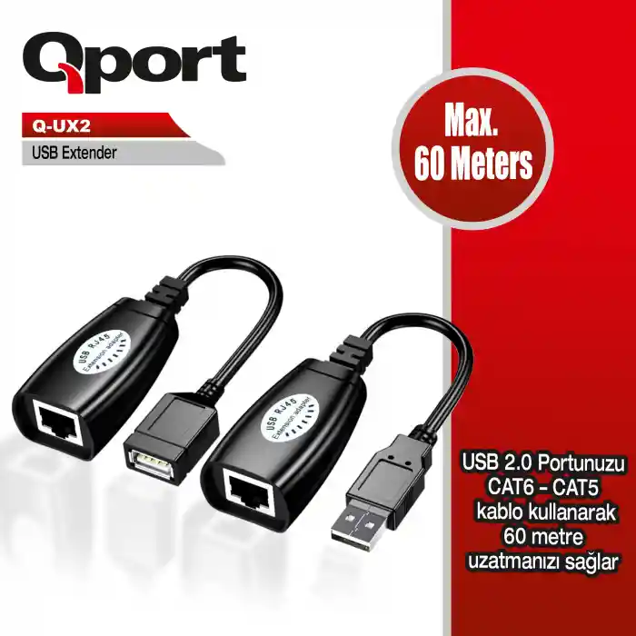 QPORT Q-UX2 CAT5/CAT6 60M USB EXTENDER