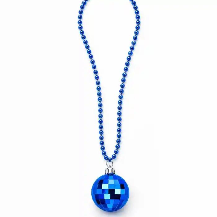 Retro Disko Topu Şekilli 80'ler 90'lar Mavi Renk Plastik Kolye