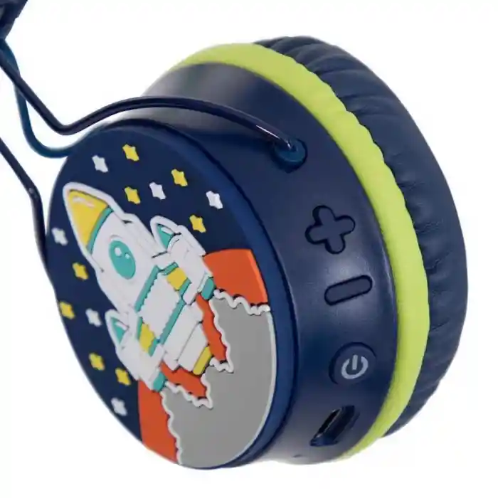 Roket Desenli Bluetooth Kulak Üstü Kablosuz Kulaklık