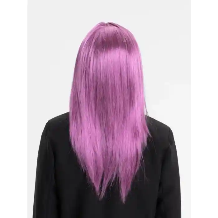 Rose Pembe Renk Düz Kesim Uzun Parti Peruğu Takma Saç