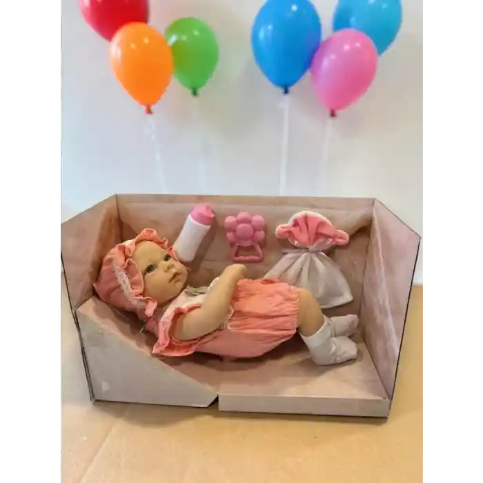 SH59998 40 CM TAM VİNİL BEBEK EMZİKLİ HAVLULU