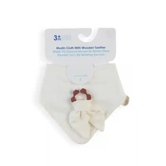 Silikon Diş Kaşıyıcılı Müslin Önlük 736 Ekru