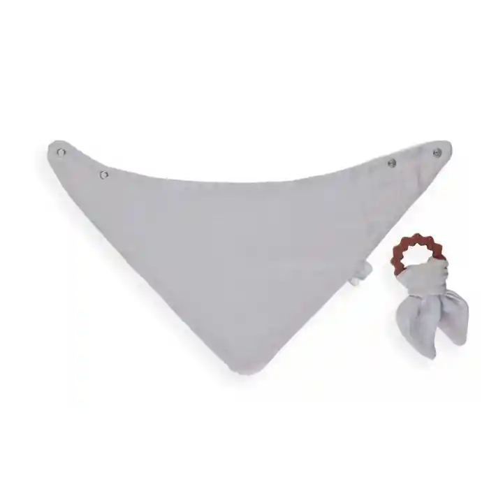 Silikon Diş Kaşıyıcılı Müslin Önlük 736 Gri