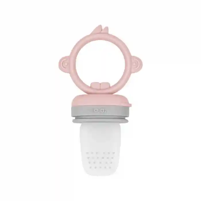 Silikon Püre Meyve Sebze Emziği Pinky Pink / Powder Grey