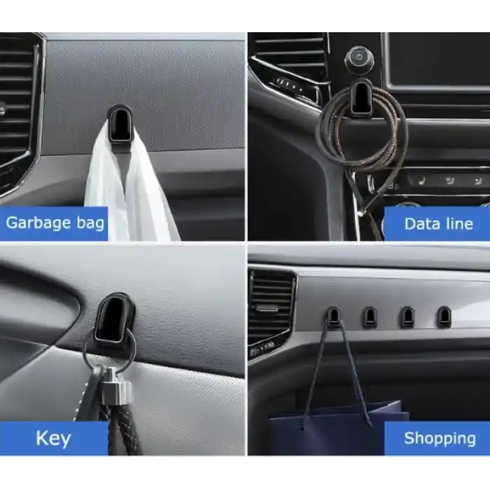 Siyah Çok Amaçlı Yapışkanlı Kanca 10 lu