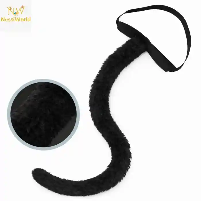 Siyah Peluş Kuyruk Şekil Verilebilir 70 cm