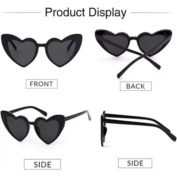 Siyah Renk Kalp Şekilli Parti Gözlüğü 15x5 cm