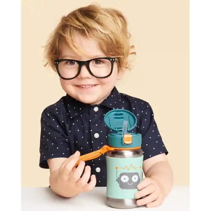 Skip Hop Pipetli Paslanmaz Çelik Suluk 350 ml Robot