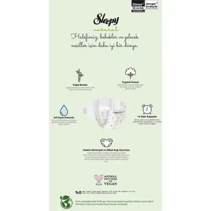 Natural Bebek Bezi Gross Paket 6 Beden 15-25 Kg 100 Adet