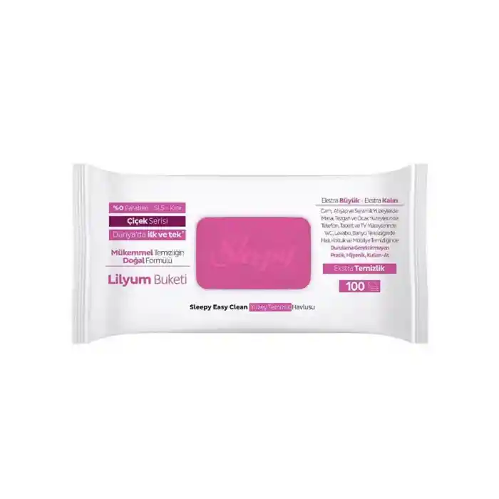 NessiWorld Yüzey Temizlik Havlusu 100 Adet Lilyum Pembe