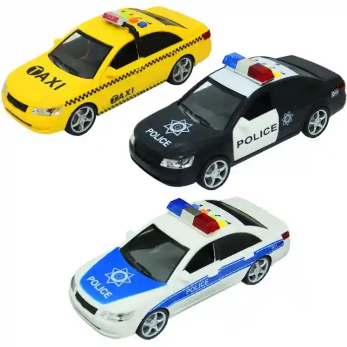 NessiWorld 1:16 Sesli Işıklı Polis ve Taksi