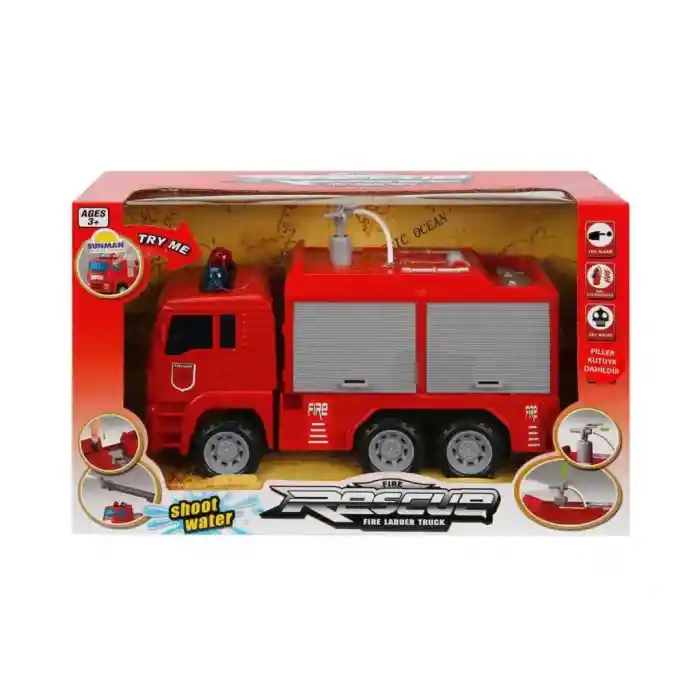 NessiWorldman Sesli ve Işıklı Su Fışkırtan İtfaiye Aracı 24 cm