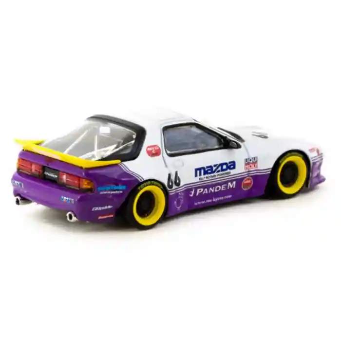 NessiWorld Tarmac Works 1/64 Pandem Mazda RX-7 FC3S White / purple - HOBBY64