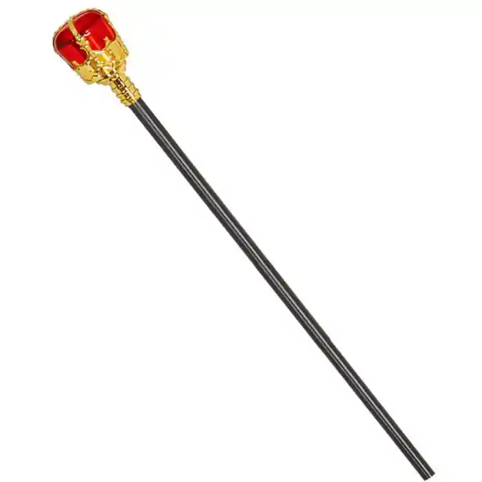 Taşlı Altın Renk Prenses Tacı ve Kırmızı Kraliyet Prenses Asası